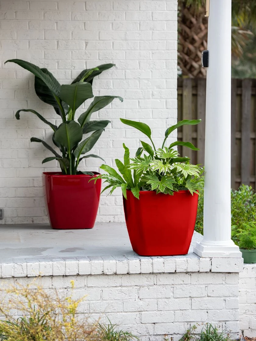 Viva Square Self-Watering Rolling Planter, 20" Diameter, Set Of 2 3 Viva Square Self-Watering Rolling Planter, 20" Diameter, Set Of 2