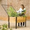 Elevated Planter Box And Space-Maker Pivoting Trellis Set, 2' X 4' -Garden Shop 8590247 492 cedar planter box with trellis tif