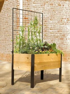 Elevated Planter Box And Space-Maker Pivoting Trellis Set, 2' X 4' -Garden Shop 8590247 550 tif