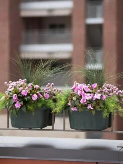 Self-Watering Saddle Railing Planter, 16" -Garden Shop 8592175GR 2430 tif