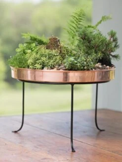 Large Round Copper Plant Tray, 14" -Garden Shop 8593567 4637 tif