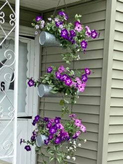 Galvanized Hanging Triple Planter -Garden Shop 8595213 01CUST tif