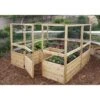 Garden In A Box Cedar Raised Bed With Deer Fence, 8' X 8' -Garden Shop 8595875 01V raised cedar garden bed with deer fence 8 x 8 3 4