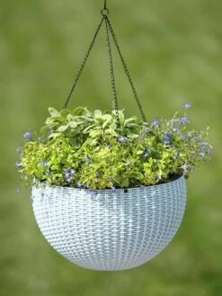 Weave Self-Watering Hanging Basket, 14" -Garden Shop 8596490 10307 tif