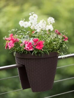 Weave Round Railing Planter, 11" -Garden Shop 8598370 8584 tif
