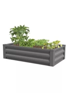 Powder-Coated Metal Raised Garden Bed, 24" X 48" 8 Powder-Coated Metal Raised Garden Bed, 24" X 48" -Garden Shop 8599393 03 powder coated metal raised garden bed 24x50 gray