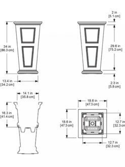 Fairfield Self-Watering Tall Patio Planters, 34” -Garden Shop 8600109 11V tif