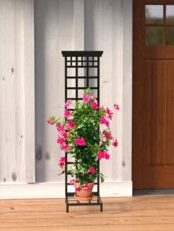 Mission-Style Planter Stand With Trellis -Garden Shop 8600111 01V tif