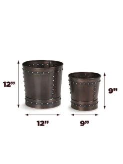 Riveted Planters, Set Of 2 17 Riveted Planters, Set Of 2 -Garden Shop 8610032 03v