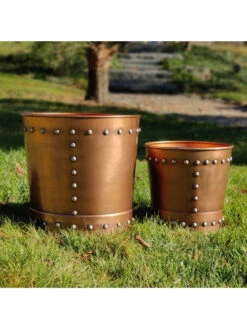 Riveted Planters, Set Of 2 13 Riveted Planters, Set Of 2 -Garden Shop 8610032 05v