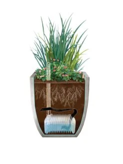 Self-Watering LavaStone® Modern Square -Garden Shop 8610250 SWInsert art 8inSq tif 1