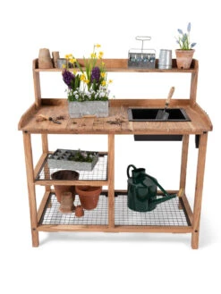 Dynamic Acacia Potting Bench With Soil Reservoir 12 Dynamic Acacia Potting Bench With Soil Reservoir -Garden Shop 8611009 005