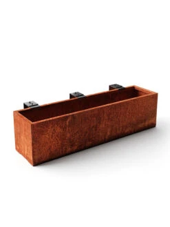 Veradek Metallic Series Corten Steel Railing Planters -Garden Shop 8611611 05v
