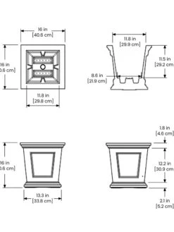Fairfield Self-Watering Square Planter, 16” X 16” 23 Fairfield Self-Watering Square Planter, 16” X 16” -Garden Shop 8611695 19V tif