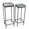 Square Nesting Plant Stands With Galvanized Trays, Set Of 2 -Garden Shop 8611976 004 tif