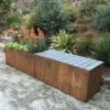 Nice Corten Trough Planters With Bench Top -Garden Shop 8612399 03v