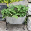 Achla Designs Mini Oval Galvanized Tub With Folding Stand -Garden Shop 8612906 02v achla designs mini oval galvanized tub with folding stand