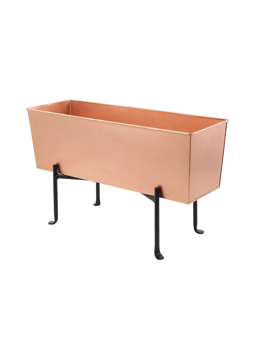 Achla Designs Copper Flower Box With Folding Stand 3 Achla Designs Copper Flower Box With Folding Stand