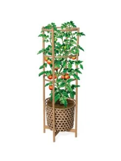 Elevated Bamboo Tomato Planter And Trellis -Garden Shop 8613502 art flat