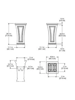 Cambridge Tall Planter, 28" Height -Garden Shop 8613524 04V 3 4