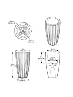 Sedona Tall Planter, 28" Height 12 Sedona Tall Planter, 28" Height -Garden Shop 8613525 10V 3 4