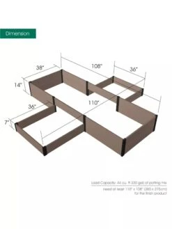 Terraced Cross Garden Bed -Garden Shop 8614259 03V 3 4