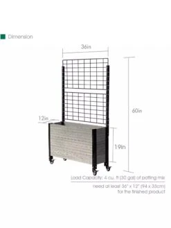 Mobile Deep Trough Planter With Trellis -Garden Shop 8614265 04V 3 4