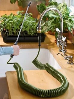 Garden Shop 17 Mini Coil Indoor Garden Hose With Sprayer